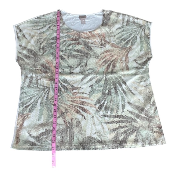 Chico's Batik Sequin Dolman Short Sleeved Knit Top - Size 3 (US 16) - Picture 7 of 9